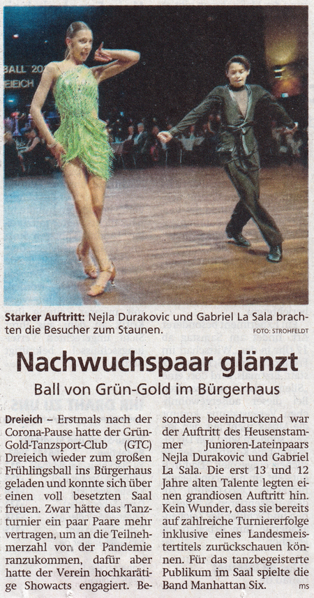 GTC-Frühlingsball 2023 - Artikel Offenbach Post vom 04. Mai 2023